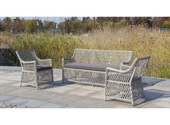 "Латте" плетеное кресло из искусственного ротанга, цвет бежевый в Кургане