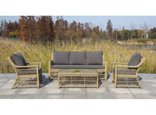 "Гранд Латте" стол журнальный из искусственного ротанга, цвет соломенный в Кургане