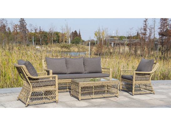 "Гранд Латте" кресло из искусственного ротанга, цвет соломенный в Кургане