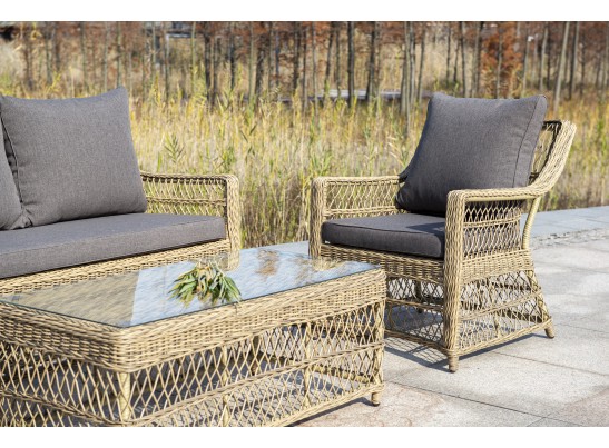 "Гранд Латте" стол журнальный из искусственного ротанга, цвет соломенный в Кургане