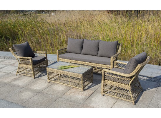 "Гранд Латте" лаунж-зона из искусственного ротанга, цвет соломенный в Кургане