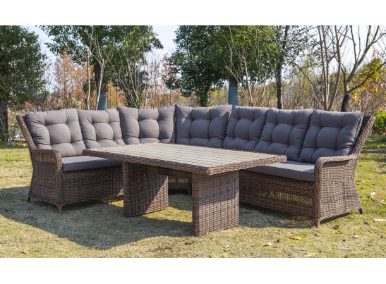 "Бергамо" плетеный обеденный стол, цвет коричневый в Кургане