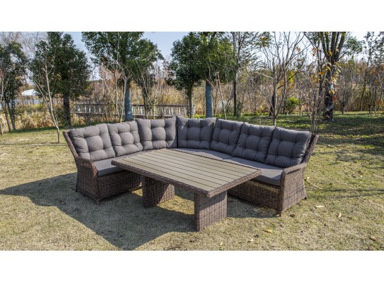 "Бергамо" плетеный обеденный стол, цвет коричневый в Кургане