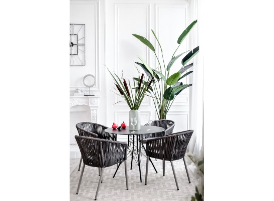 "Конте" интерьерный стол из HPL круглый Ø90см, цвет "серый гранит" в Кургане