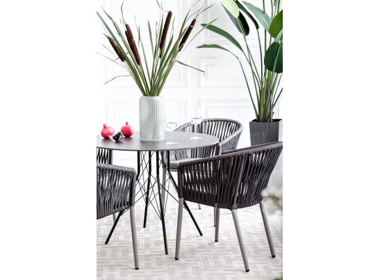 "Конте" интерьерный стол из HPL круглый Ø90см, цвет "серый гранит" в Кургане