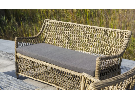 "Латте" диван двухместный из искусственного ротанга, цвет соломенный в Кургане