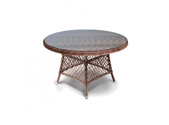 "Эспрессо" плетеный круглый стол, диаметр 118 см, цвет коричневый в Кургане