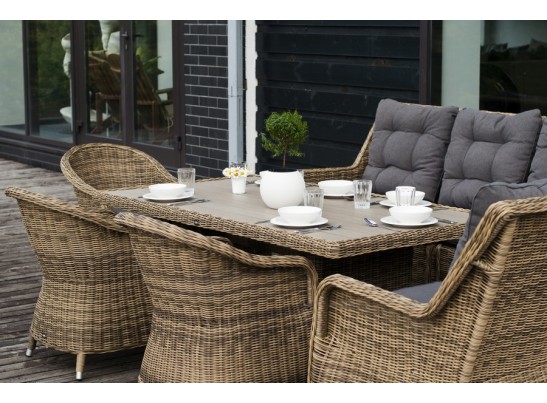 "Бергамо" обеденная группа угловая из искусственного ротанга, цвет соломенный в Кургане