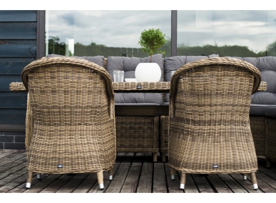 "Бергамо" обеденная группа угловая из искусственного ротанга, цвет коричневый в Кургане