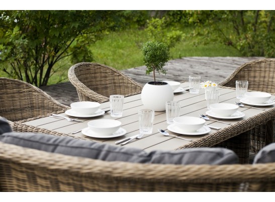 "Бергамо" обеденная группа угловая из искусственного ротанга, цвет коричневый в Кургане