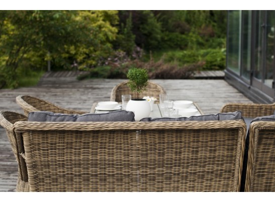 "Бергамо" обеденная группа угловая из искусственного ротанга, цвет соломенный в Кургане