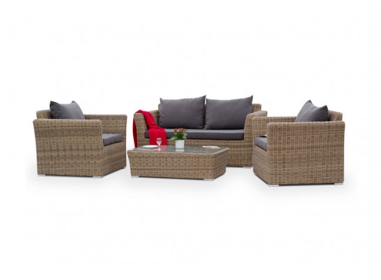 "Капучино Сингл" лаунж-зона из искусственного ротанга, цвет соломенный в Кургане