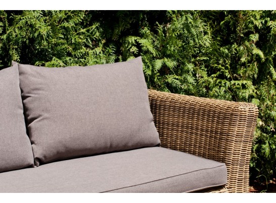 "Капучино" диван из искусственного ротанга трехместный, цвет соломенный в Кургане