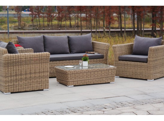 "Капучино" лаунж-зона из искусственного ротанга, цвет соломенный в Кургане