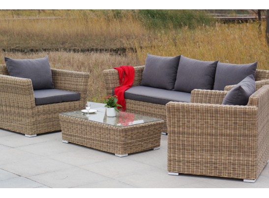 "Капучино" лаунж-зона из искусственного ротанга, цвет соломенный в Кургане