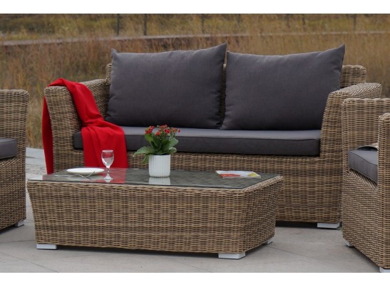 "Капучино" диван из искусственного ротанга двухместный, цвет соломенный в Кургане