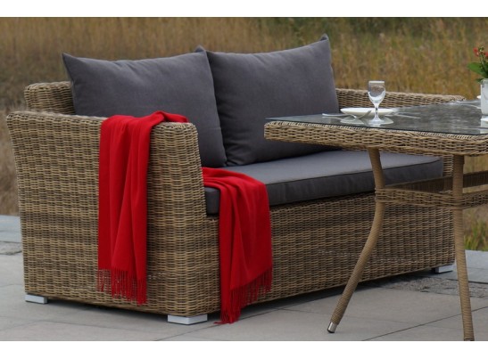 "Капучино" диван из искусственного ротанга двухместный, цвет соломенный в Кургане