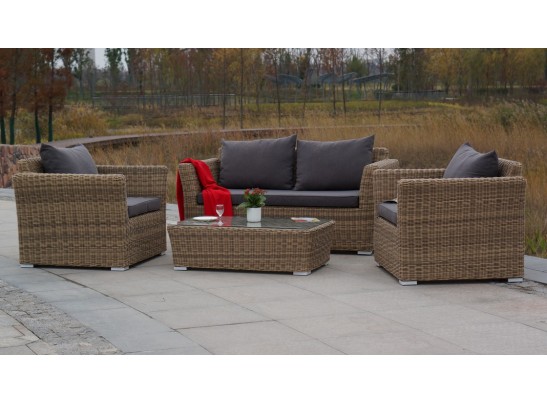 "Капучино" диван из искусственного ротанга двухместный, цвет соломенный в Кургане