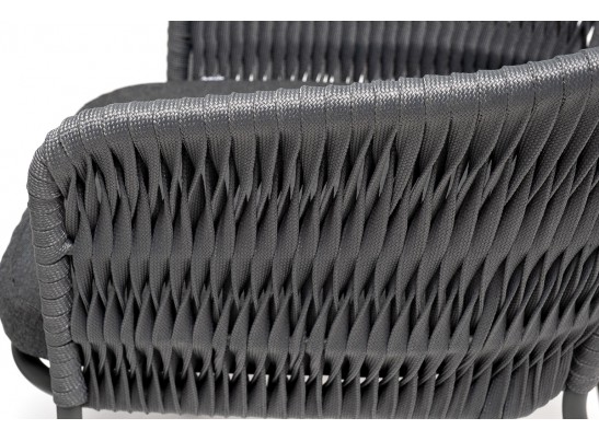 "Диего" обеденная группа на 4 персоны со стульями "Бордо" плетения колос, столешница "серый гранит" в Кургане