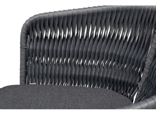 "Диего" обеденная группа на 4 персоны со стульями "Бордо" плетения колос, столешница "серый гранит" в Кургане