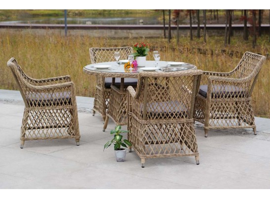 "Доппио" обеденная группа плетеная, цвет соломенный в Кургане