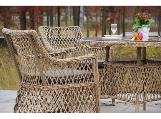 "Доппио" обеденная группа плетеная, цвет соломенный в Кургане