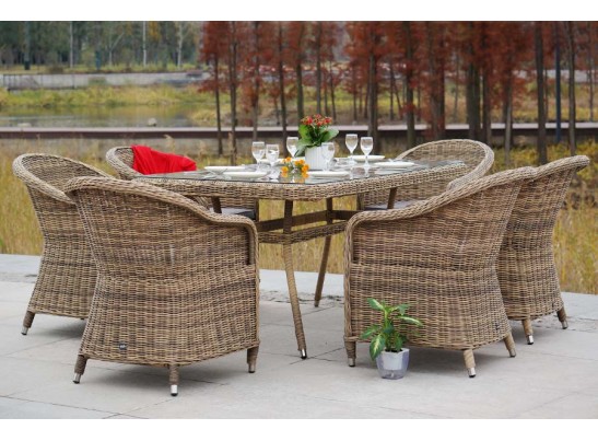"Эспрессо" обеденная группа плетеная, цвет соломенный в Кургане