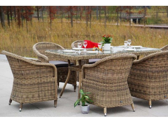 "Эспрессо" обеденная группа плетеная, цвет соломенный в Кургане