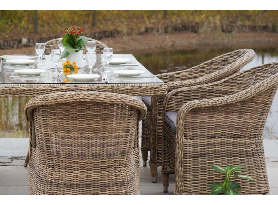 "Эспрессо" обеденная группа плетеная, цвет соломенный в Кургане