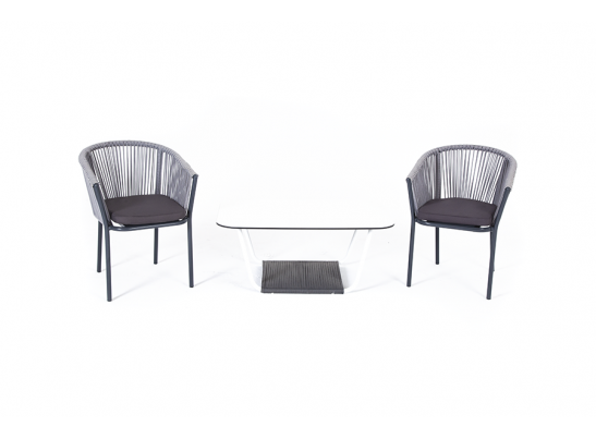 "Марсель" кофейный набор плетеный, цвет светло-серый в Кургане