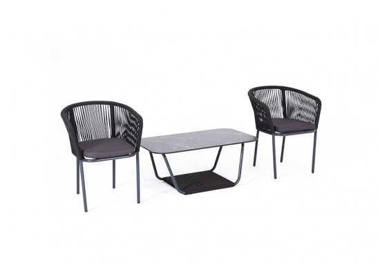 "Марсель" кофейный набор плетеный, цвет темно-серый в Кургане