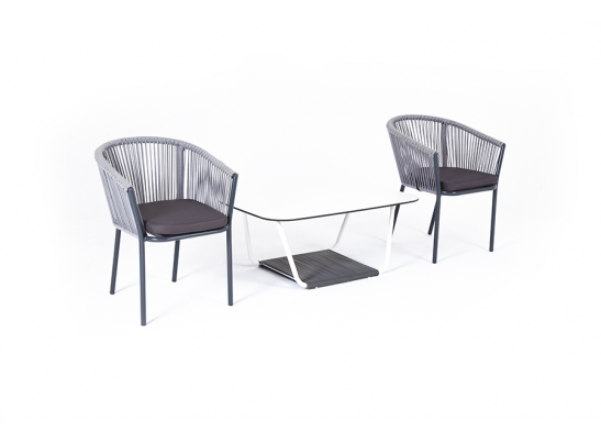 "Марсель" кофейный набор плетеный, цвет светло-серый в Кургане