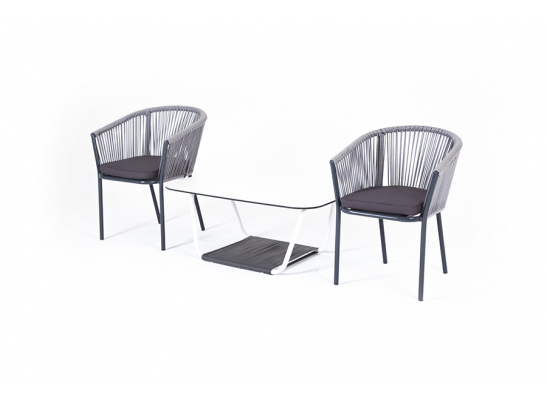 "Марсель" кофейный набор плетеный, цвет светло-серый в Кургане