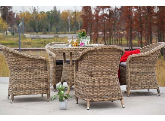 "Фредо" обеденная группа из искусственного ротанга, цвет соломенный в Кургане