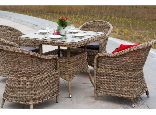 "Фредо" обеденная группа из искусственного ротанга, цвет соломенный в Кургане