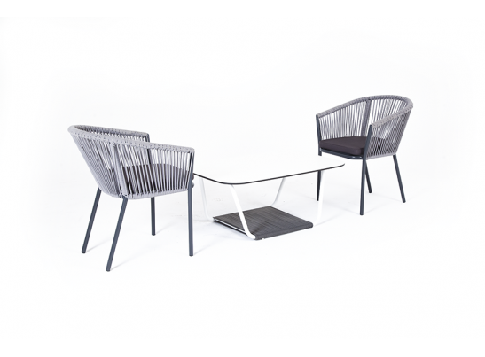 "Марсель" кофейный набор плетеный, цвет светло-серый в Кургане