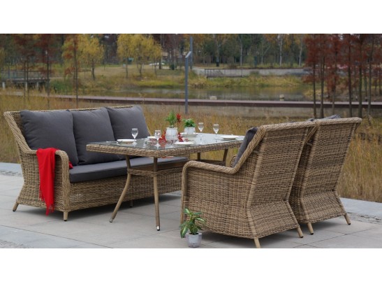 "Гляссе" кресло плетеное из искусственного ротанга, цвет соломенный в Кургане