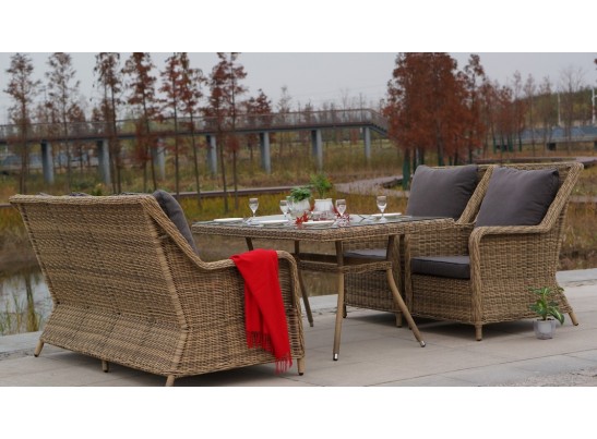 "Гляссе" кресло плетеное из искусственного ротанга, цвет соломенный в Кургане