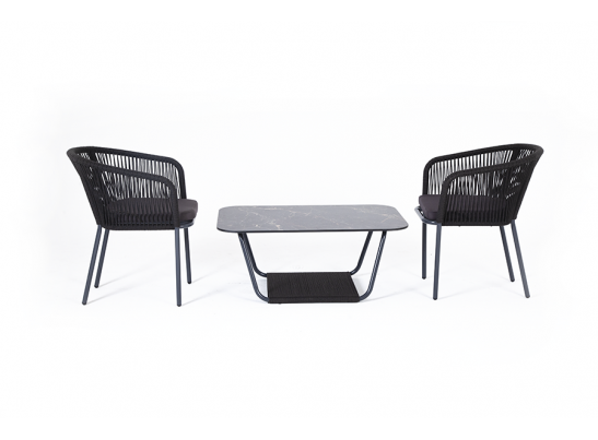 "Марсель" кофейный набор плетеный, цвет темно-серый в Кургане