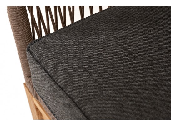 "Канны" лаунж-зона 4-местная из роупа со столиком "Канны" (серый гранит), основание дуб, роуп коричневый в Кургане