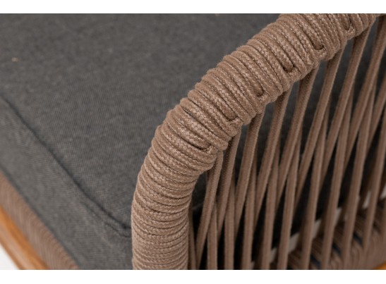 "Канны" лаунж-зона 4-местная из роупа со столиком "Канны" (серый гранит), основание дуб, роуп коричневый в Кургане