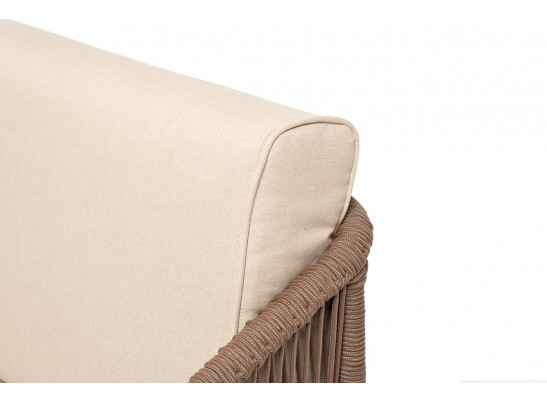 "Канны" лаунж-зона 4-местная из роупа со столом "Гранада" (серый гранит), основание дуб, роуп коричневый, ткань бежевая в Кургане