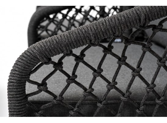 "Канны" лаунж-зона 4-местная из роупа узелкового плетения, каркас алюминий, роуп темно-серый в Кургане