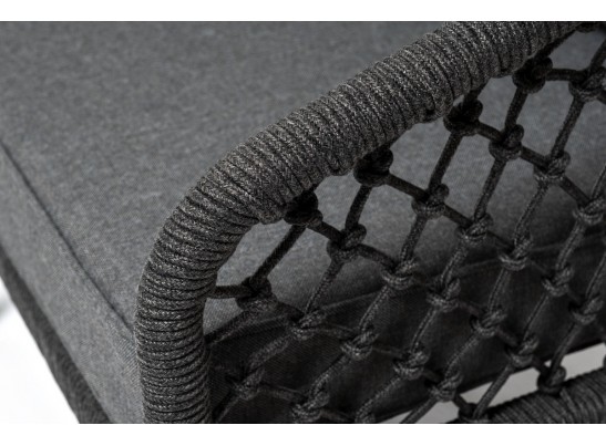 "Канны" лаунж-зона 4-местная из роупа узелкового плетения, каркас алюминий, роуп темно-серый в Кургане