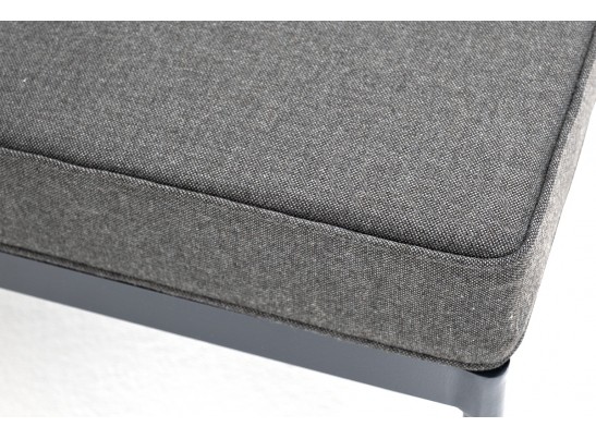 "Канны" угловой модуль плетеный из роупа, каркас алюминий темно-серый (RAL7024) муар, роуп темно-серый круглый, ткань темно-серая 027 в Кургане