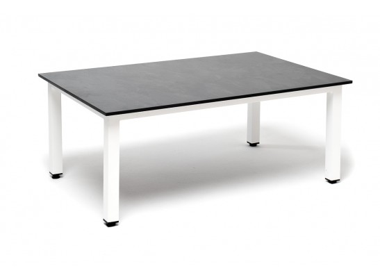 "Канны" журнальный столик из HPL 90х60, H40, каркас белый, цвет столешницы "серый гранит" в Кургане