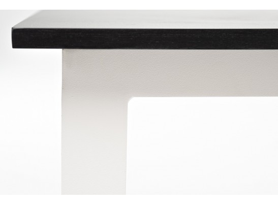 "Канны" журнальный столик из HPL 90х60, H40, каркас белый, цвет столешницы "серый гранит" в Кургане