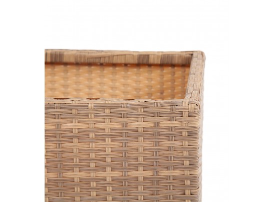 "Лунго" кашпо для цветов большое плетеное из искусственного ротанга, цвет соломенный в Кургане