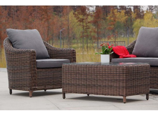 "Кон Панна" лаунж-зона из искусственного ротанга, цвет коричневый в Кургане