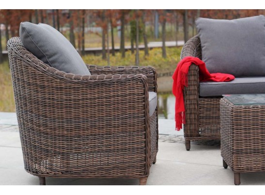 "Кон Панна" лаунж-зона из искусственного ротанга, цвет коричневый в Кургане